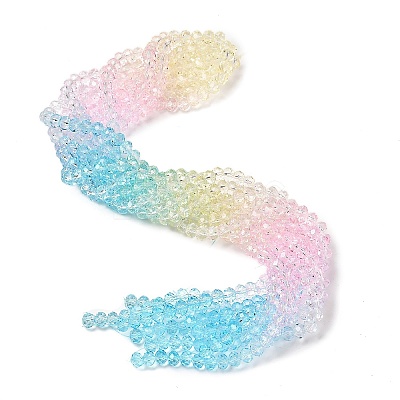 Transparent Painted Glass Beads Strands DGLA-A034-T8mm-A21-1
