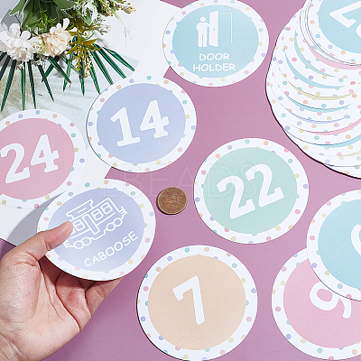 36Pcs 36 Styles Flat Round Paper Blank Label Stickers DIY-WH0308-853A-1