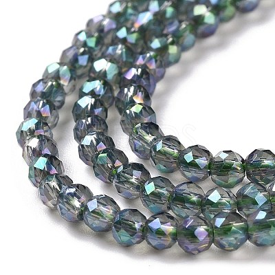 Electroplate Transparent Glass Beads Strands GLAA-H021-01B-FR01-1