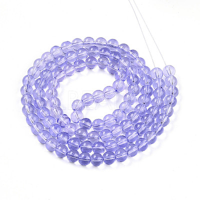 Baking Paint Transparent Glass Beads Strands DGLA-N006-8mm-06-1