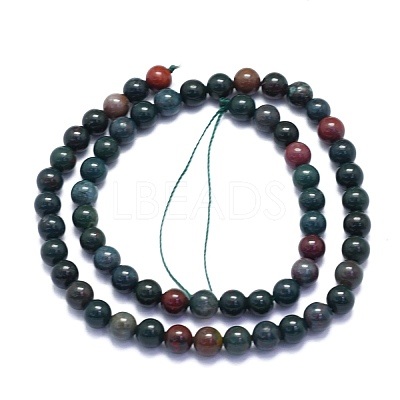 Natural Bloodstone Beads Strands G-K310-C04-6mm-1