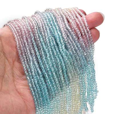 Transparent Painted Glass Beads Strands LS-DGLA-A034-T1mm-A21-1