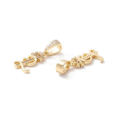 Eco-Friendly Brass Micro Pave Cubic Zirconia Pendants KK-K265-01G-L-1