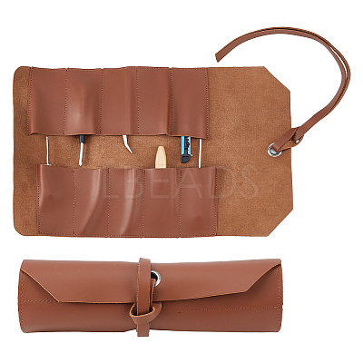 Multipurpose PU Leather Jewelry Rolls for Jewelry AJEW-WH0696-192B-1