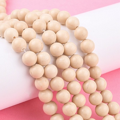 Natural Fossil Beads Strands LS-G-E110-8mm-2-1