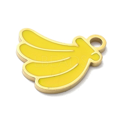 304 Stainless Steel Fruit Enamel Pendants STAS-G362-04G-05-1