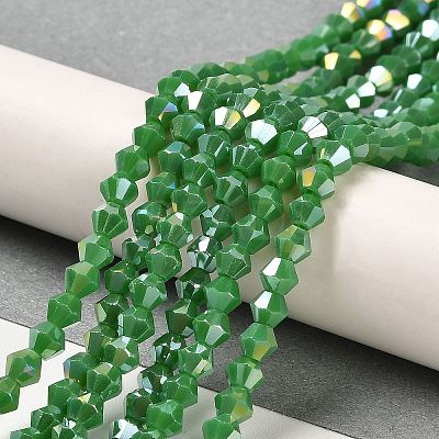 Opaque Solid Color Electroplate Glass Beads Strands X1-GLAA-F029-P4mm-A08-1