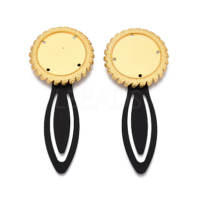 Alloy & Iron Bookmark Cabochon Settings PALLOY-N184-09G-1
