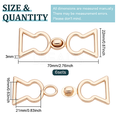 6Pcs Alloy Snap Lock Clasps FIND-BC0004-74-1