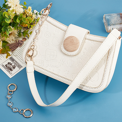 Transparent K9 Glass with Brass Purse Strap Extenders FIND-AB00017-1