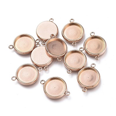 Ion Plating(IP) 304 Stainless Steel Cabochon Connector Settings STAS-I161-03E-RG-1
