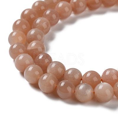 Round Natural Grade B Sunstone Beads Strands G-F222-33-8mm-1