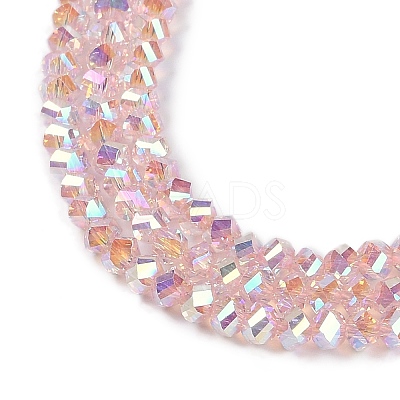 Electroplate Glass Beads Strands GLAA-Q105-04B-1
