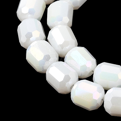 Electroplate Column Glass Beads Strands EGLA-A043-02-M-1