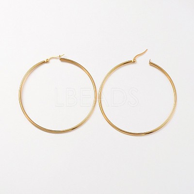 Ion Plating(IP) 304 Stainless Steel Hoop Earrings EJEW-N0016-11G-I-1