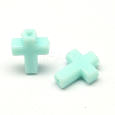 Opaque Acrylic Cross Beads X-SACR-Q100-M041-1
