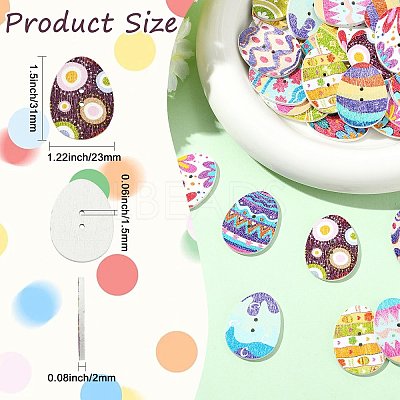 50Pcs 2-Hole Wood Buttons BUTT-CJC0004-02-1