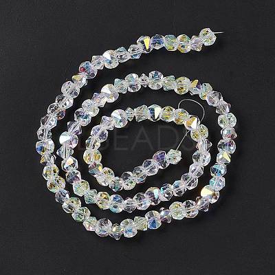 Transparent Electroplate Glass Beads Strands EGLA-L043-AB01-1