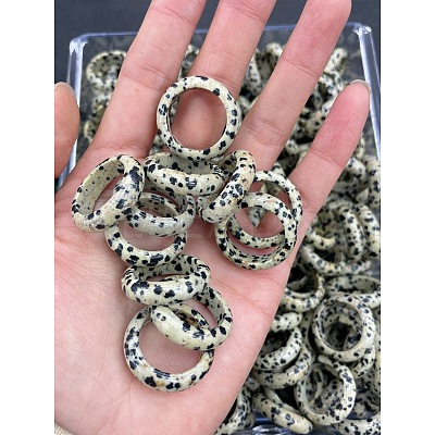 Natural Dalmatian Jasper Finger Rings WG8089A-05-1