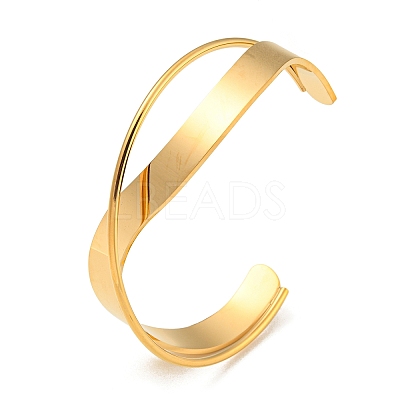304 Stainless Steel Plain Cuff Bracelet BJEW-B076-02G-1