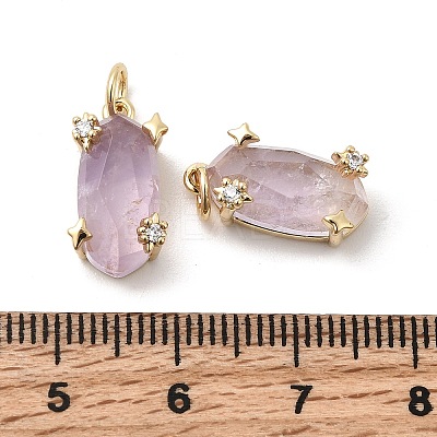 Faceted Natural Amethyst Pendants X-KK-Z137-14G-03-1