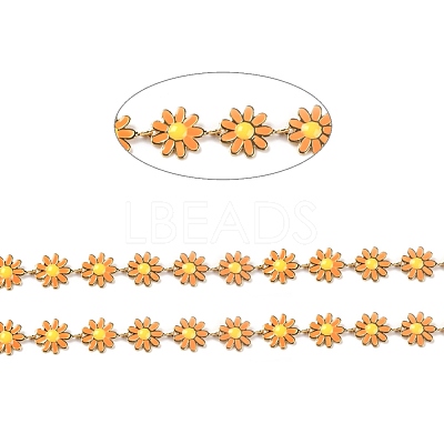 Golden Brass Enamel Link Chains CHC-H103-06D-G-1