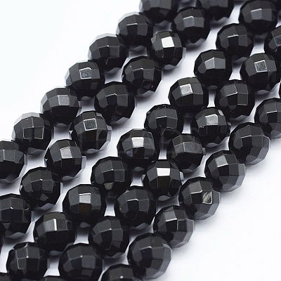 Natural Black Onyx Beads Strands G-E469-07-4mm-1