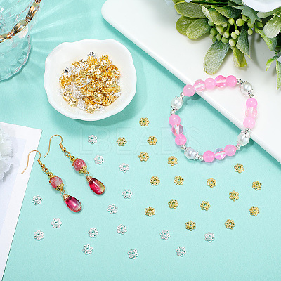 400Pcs 2 Colors Alloy Bead Caps FIND-PA0001-09-1