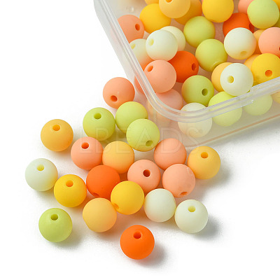 70Pcs Rubberized Style Acrylic Beads MACR-FS0001-71D-1
