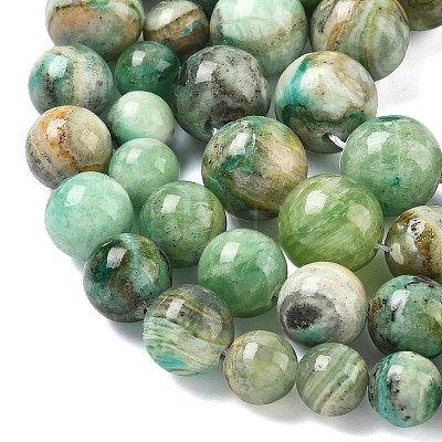 Natural Green Line Jasper Graduated Beads Strands G-F830-A01-01-1
