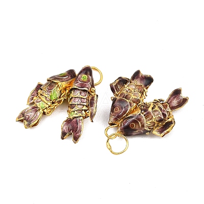 Brass Cloisonne Pendants KK-P251-A01-G-02-1