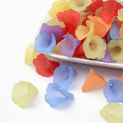 Mixed Transparent Acrylic Flower Beads X-PL551M-1