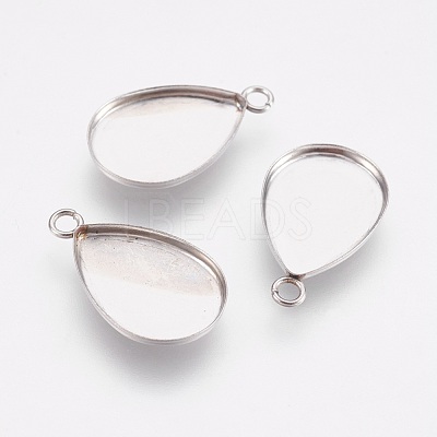 Tarnish Resistant 304 Stainless Steel Pendant Cabochon Settings STAS-I097-055-14P-1