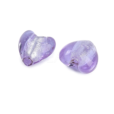 Handmade Silver Foil Lampwork Glass Beads LAMP-Q005-06-1