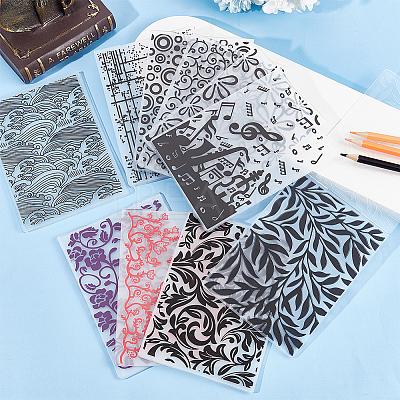 2Pcs 2 Styles Plastic Embossing Folders DIY-CP0008-89-1