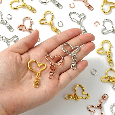 Alloy Heart Lobster Clasps KEYC-YW0001-20G-1