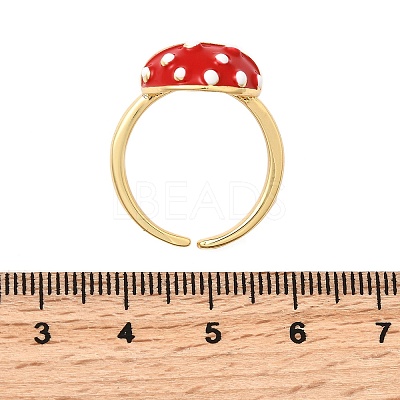 Brass Enemel Adjustable Open Cuff Rings for Women RJEW-I111-10G-03-1