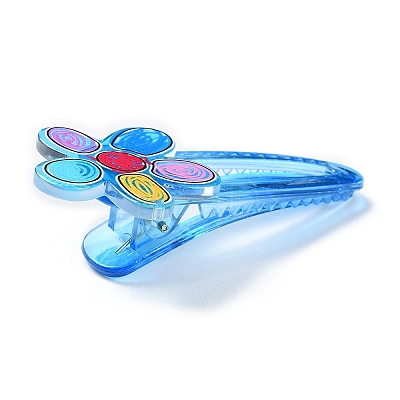 Flower Acrylic Alligator Hair Clips OHAR-H002-01F-1