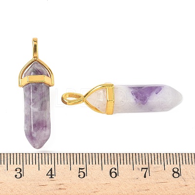 Natural Charoite Pointed Pendants G-G902-A03-1