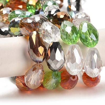 Faceted Teardrop Glass Beads Strands GS053-AB-1