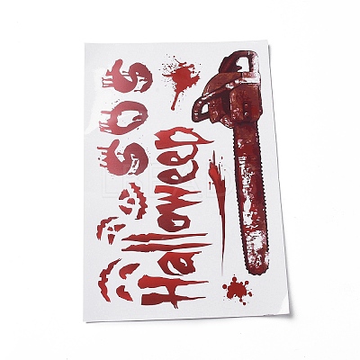 Halloween Theme PVC Static Stickers DIY-F133-08-1