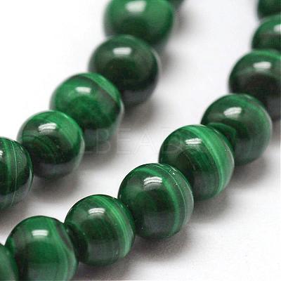 Natural Malachite Bead Strands G-O143-10-4mm-1