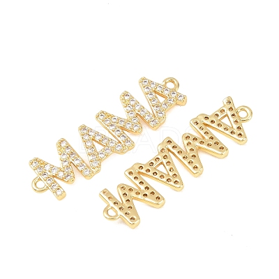 Mother's Day Brass Micro Pave Clear Cubic Zirconia Connector Charm KK-F931-27B-G-1
