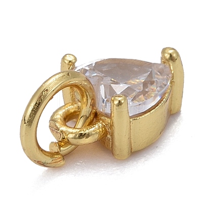 Brass Micro Pave Cubic Zirconia Charms KK-P192-08-1