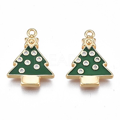 Brass Enamel Pendants KK-N232-219-1