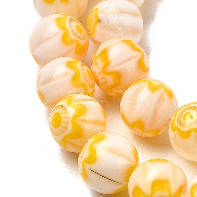 Round Millefiori Glass Beads Strands LK-P002-25-1