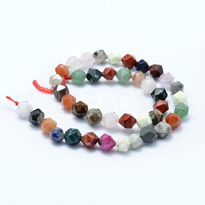 Natural Mixed Gemstone Beads Strands G-F523-25-10mm-1