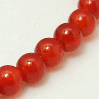 Natural Carnelian Beads Strands G-G338-6mm-01-1