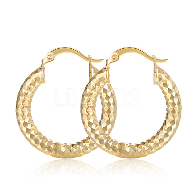 Brass Textured Hoop Earrings FS-WGEF2F9-01-1