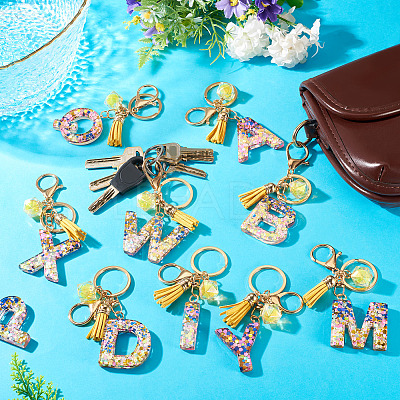 Alloy Resin Polygon Keychains KEYC-TADJ0002-03G-D-1